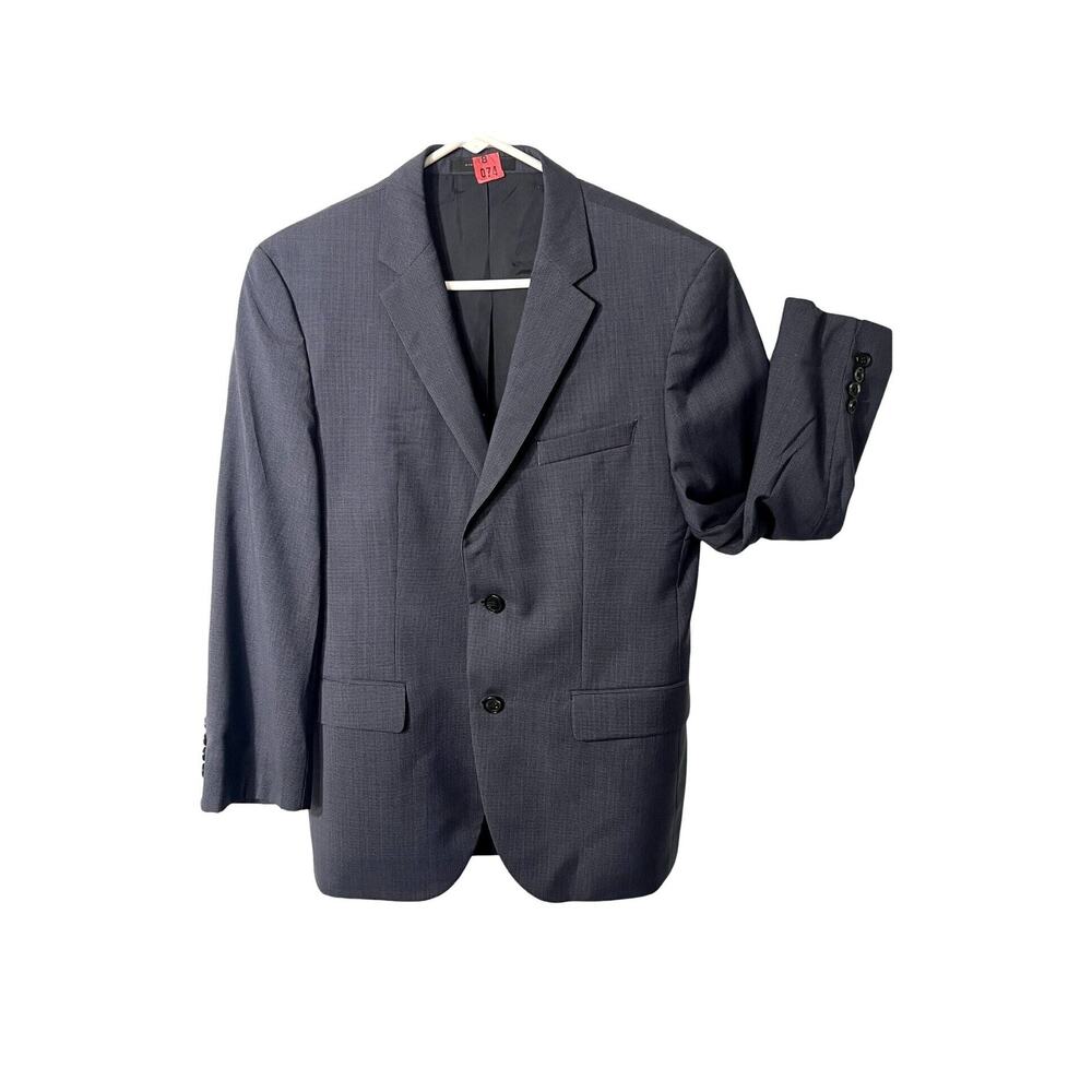 Hugo Boss BOSS Blazer Mens 38S Blue Super 100 Wool Sport Coat Tailored Modern
